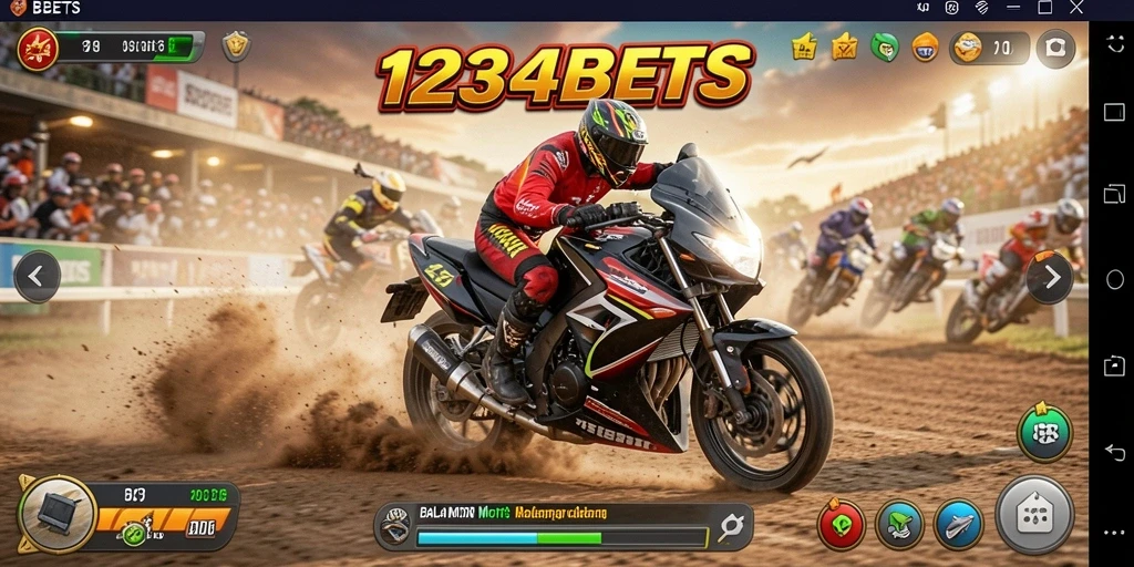 Gameplay balapan motor yang seru dan kompetitif di 1234BETS.