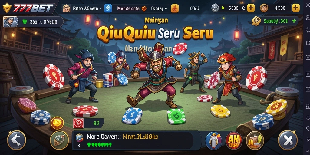 Screenshot gameplay QiuQiu yang menegangkan di 777BET.