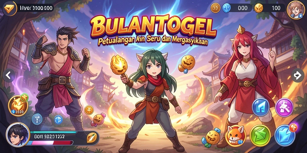 Tampilan gameplay BULANTOGEL dengan karakter Anime yang dinamis.