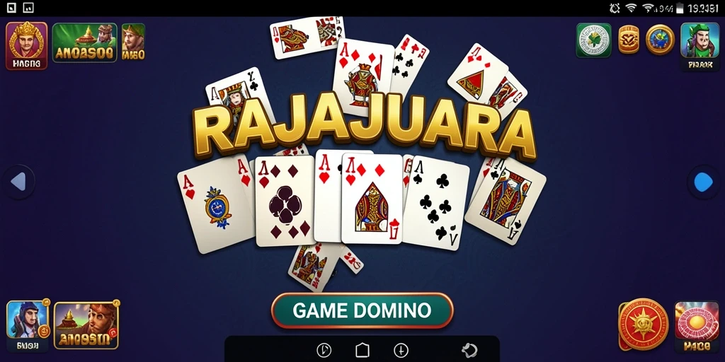 Screenshot RAJAJUARA menampilkan aksi seru permainan Domino.